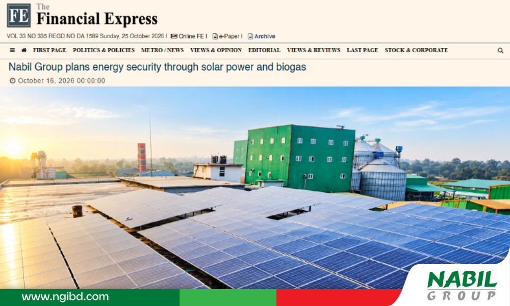 Nabil Group plans energy security through solar power and biogas